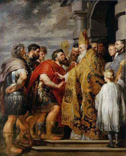 Peter Paul Rubens Saint Ambrose forbids emperor Theodosius I to enter the church oil painting image